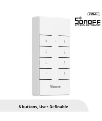 GloboStar® 80074 SONOFF RM433R2 - Remote Controller RF 433Mhz 8 Key (Battery Included)